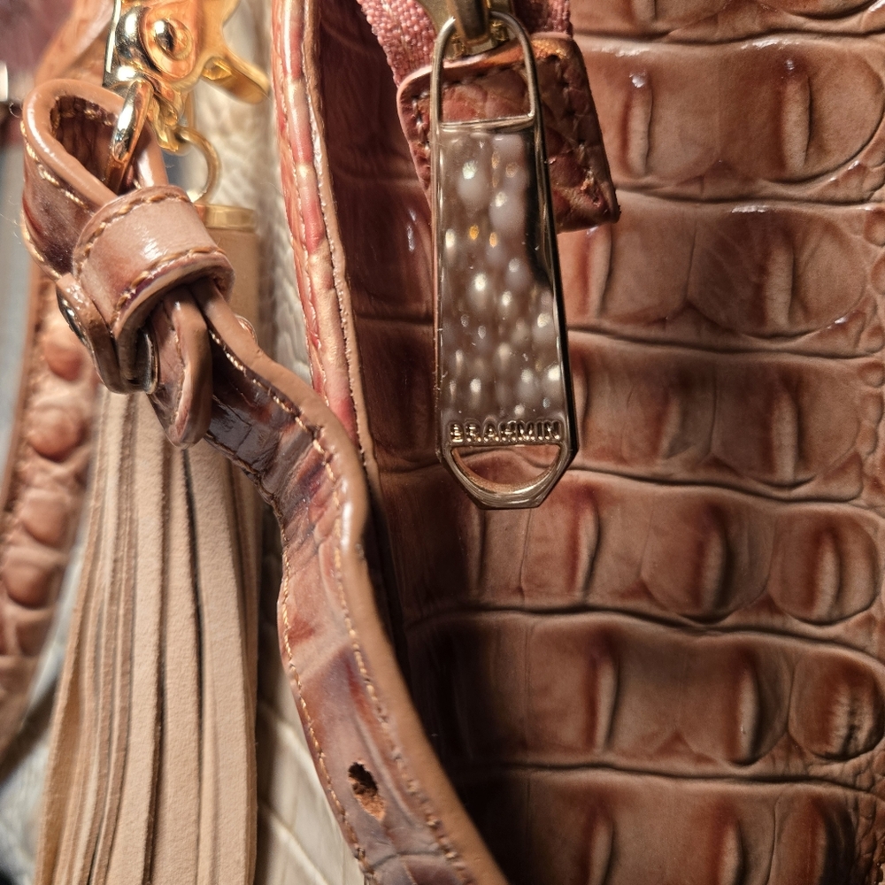 Brahmin Priscilla, Large, Tri-Colored Croc-Embossed Satchel - Picture 8 of 8